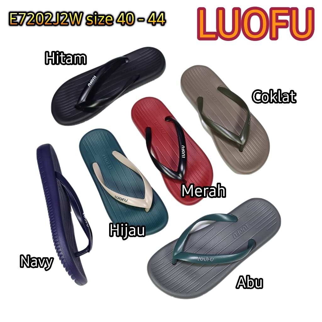 LUOFU ORIGINAL Jelly sandal karet empuk murah cowok jepit sendal karet import pria E7202J2W