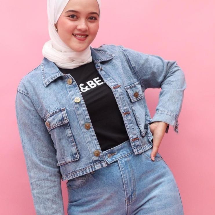 LOOSE JAKET JEANS OVERSIZE // JAKET JEANS CROP WANITA