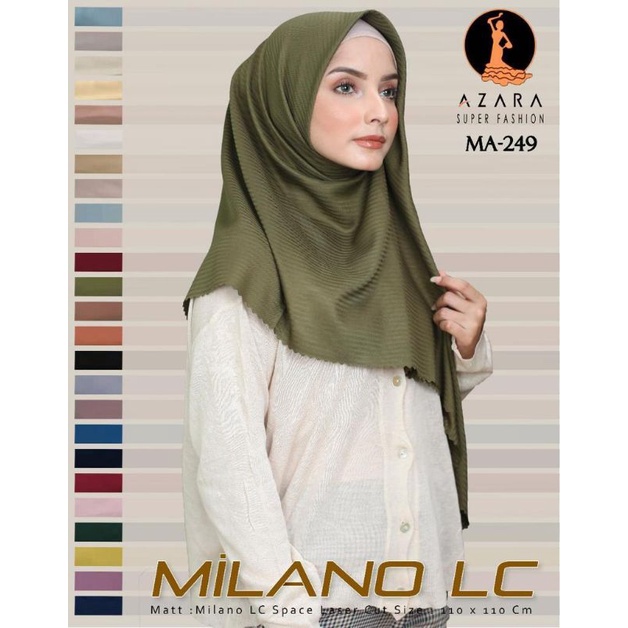 Azara Hijab Segiempat Laser Cut polycatton Milano 110X110 CM