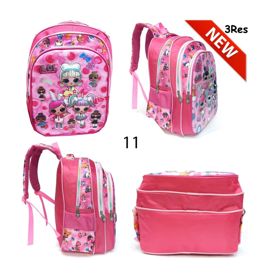 PROMO RANDOM ANAK SEKOLAH CUCI GUDANG Tas RANSEL Anak Sekolah SD Perempuani 5D TIMBUL / USAP IMPORT - Ukuran Besar Dan Luas ( ADA PILIHAN RANDOM  )