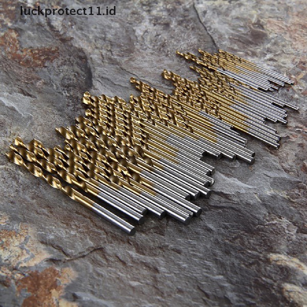 // Hg &amp; ID// 100/50pcs Alat Set Mata Bor Baja HSS High Speed Titanium Coated.