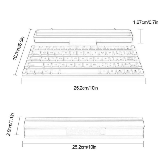 Bluetooth Keyboard Portable Folding Foldable Android Laptop PC -DS20