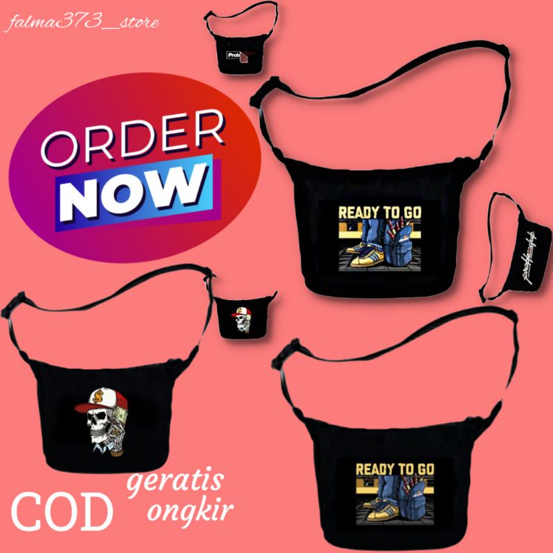 Tas Sling Bag Selempang Slingbag Slempang Pria Wanita