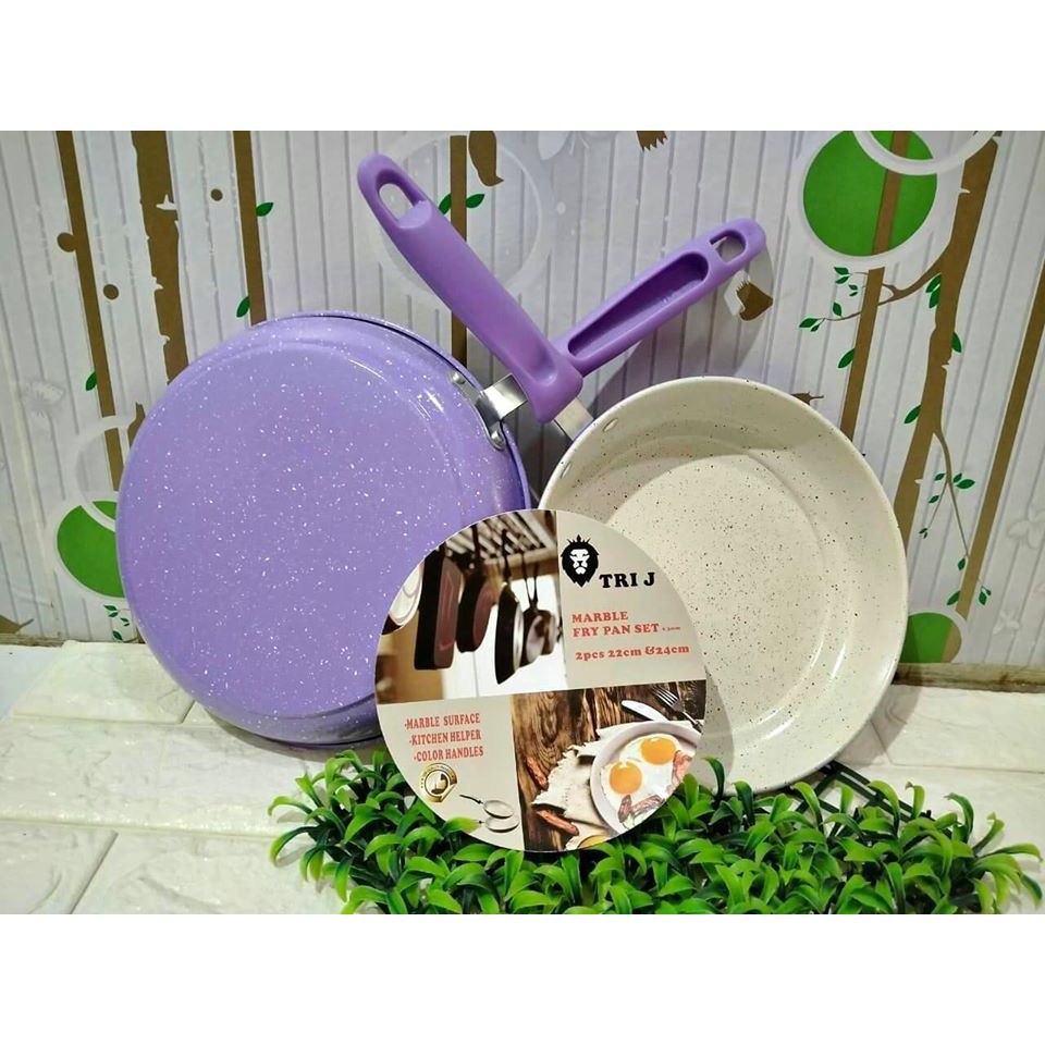 [DEASTORE] TEFLON SET FRYPAN TRI J WARNA - PANCI WAJAN PENGGORENGAN ANTI LENGKET SET 2 IN 1