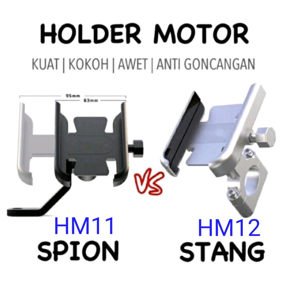 Holder Handphone Motor / Dudukan Hp Stang Motor Seri HM-11 / HM-12