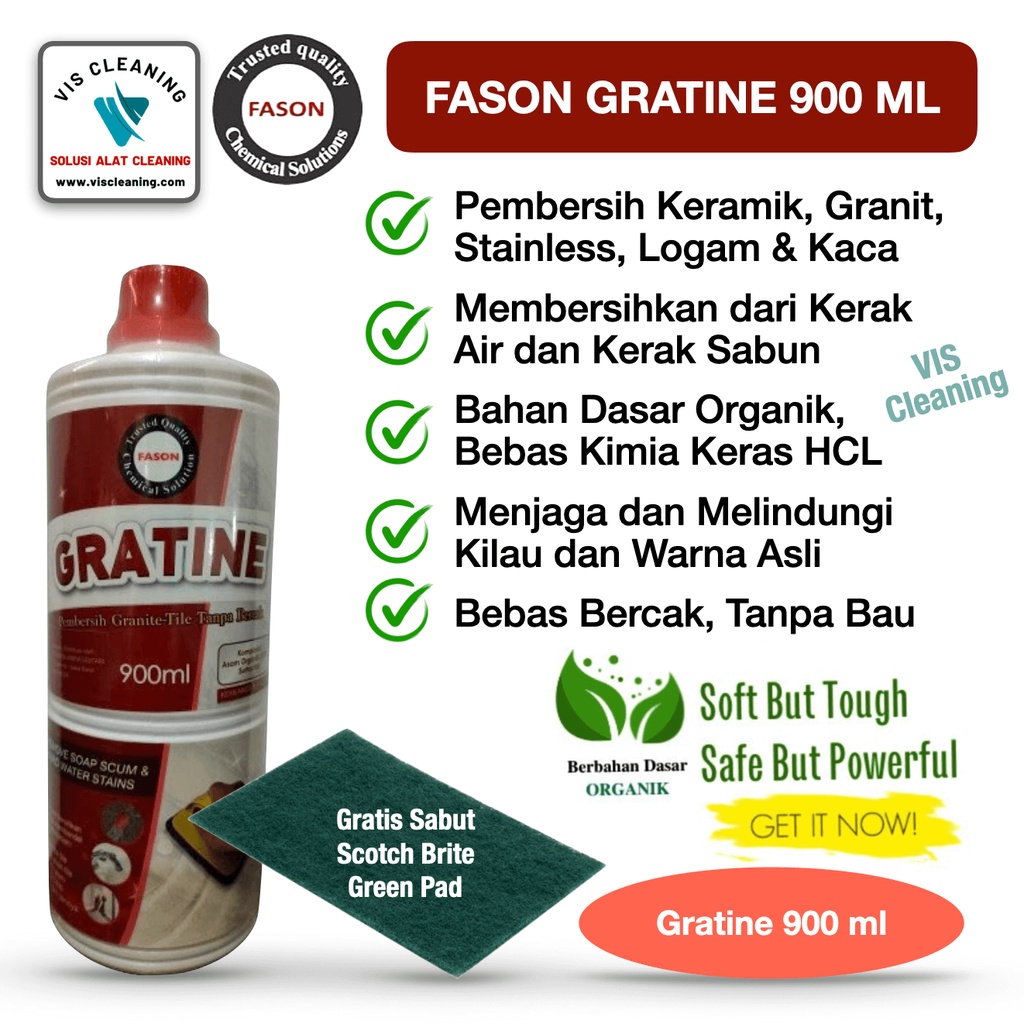 Pembersih Noda &amp; Kerak pada Keramik / Porselain FASON Gratine (900 ml)