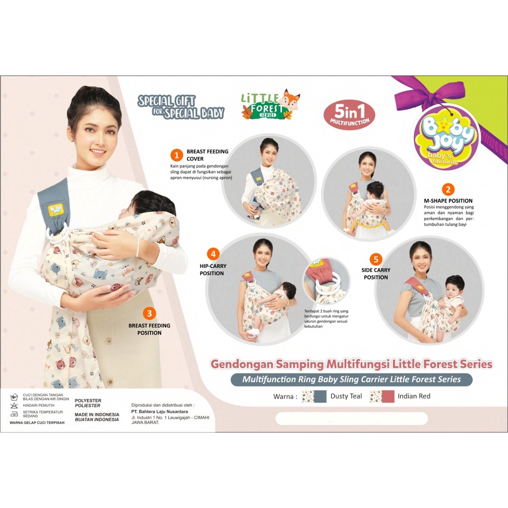 Moms Baby Gendongan Samping Multifungsi / Ring Sling / Baby Sling Little Forest Series
