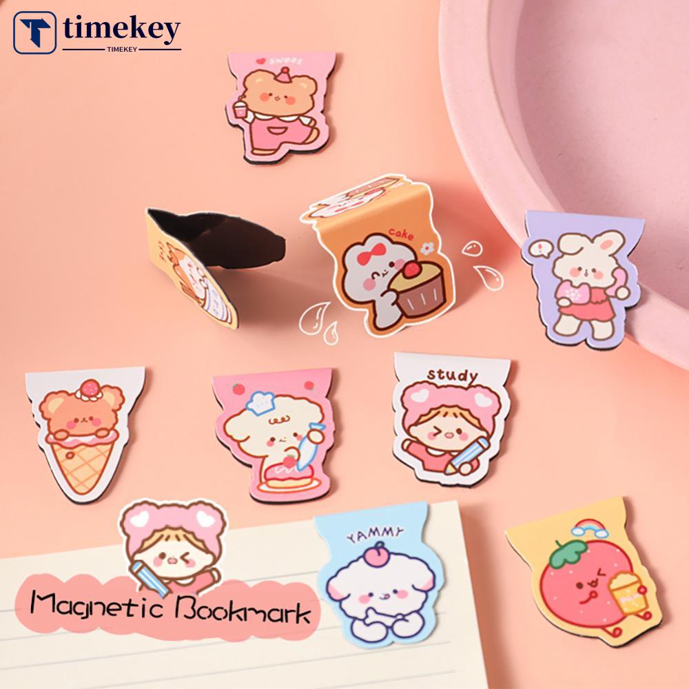 Timekey Klip Kertas Magnetik Motif Kartun Beruangkelinci Lucu Untuk Stationery Sekolahkantor E7O5