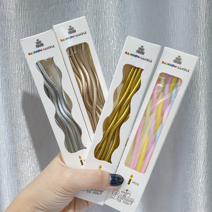 Lilin Ulang Tahun PANJANG SPIRAL / Lilin Spiral Panjang Dekorasi Kue Tart Cake Lilin Keriting Korea