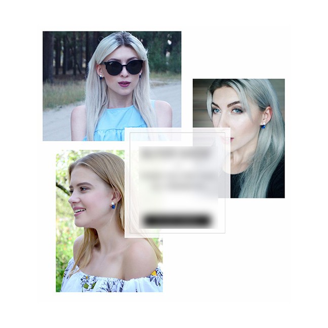 LRC Anting Tusuk Fashion Red Geometric Pearl Color Crystal Earrings D19408