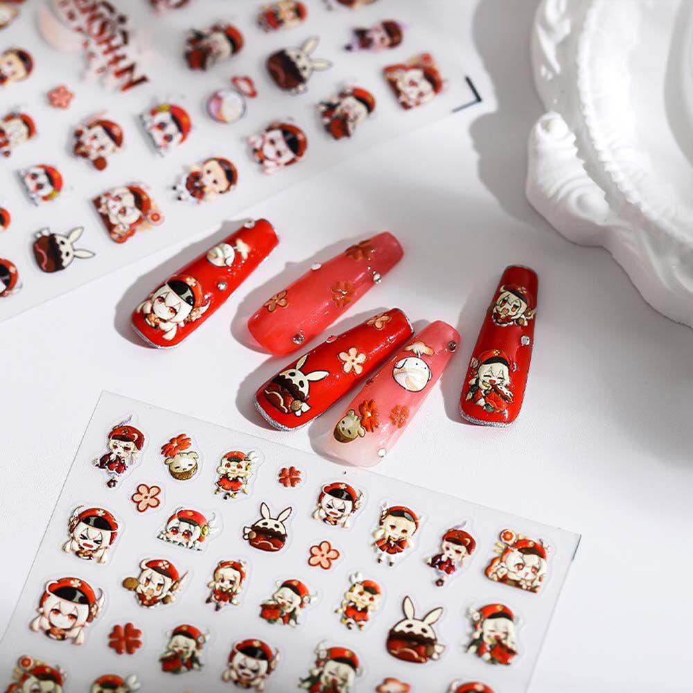 Mxbeauty Stiker Kuku Wanita Perekat Diri Pola Tidak Teratur Astronot Manicure Aksesoris Nail Art Dekorasi