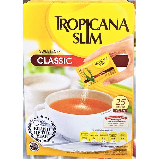 

Tropicana Slim Gula Classic (25 sct) 62.5gr