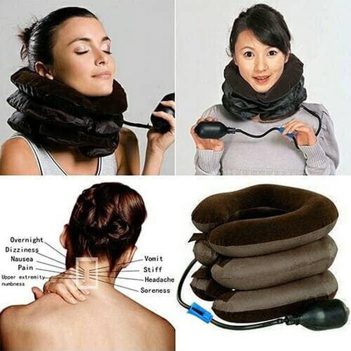 Penegak Leher Air cervical traction neck Bantal leher terapi 3 tingkat