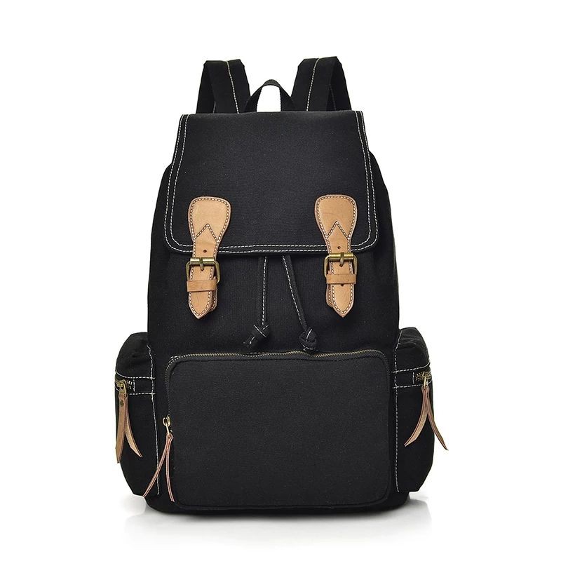 Ransel Wanita Pria Laptop Tas Kasual Perjalanan Sekolah Laptop Pria Multifungsi Tahan Air Tas Oxford Ransel Olahraga Luar Ruangan Hitam