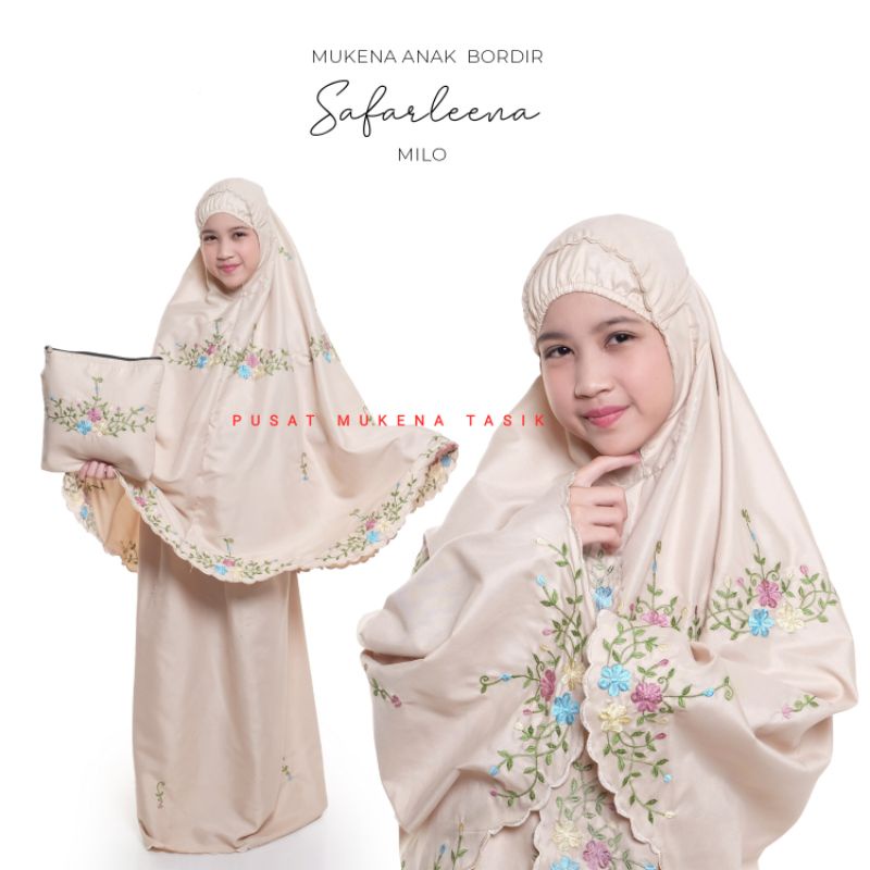 MUKENA ANAK (5-12 THN) KATUN RAYON BORDIR MANUAL SAFARLEENA | PUSAT GROSIR COD MIKRO MURAH DAHLIA