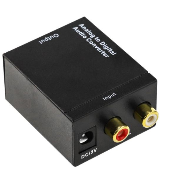 Analog to digital audio adapter converter with cable fiber optic audio 1.5m - rca audio to coaxial toslink