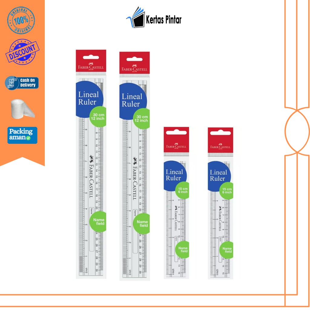 

Faber Castell Penggaris Plastik 30 cm / Ruler Mistar Scale 30cm dan 15cm Murah Berkualitas