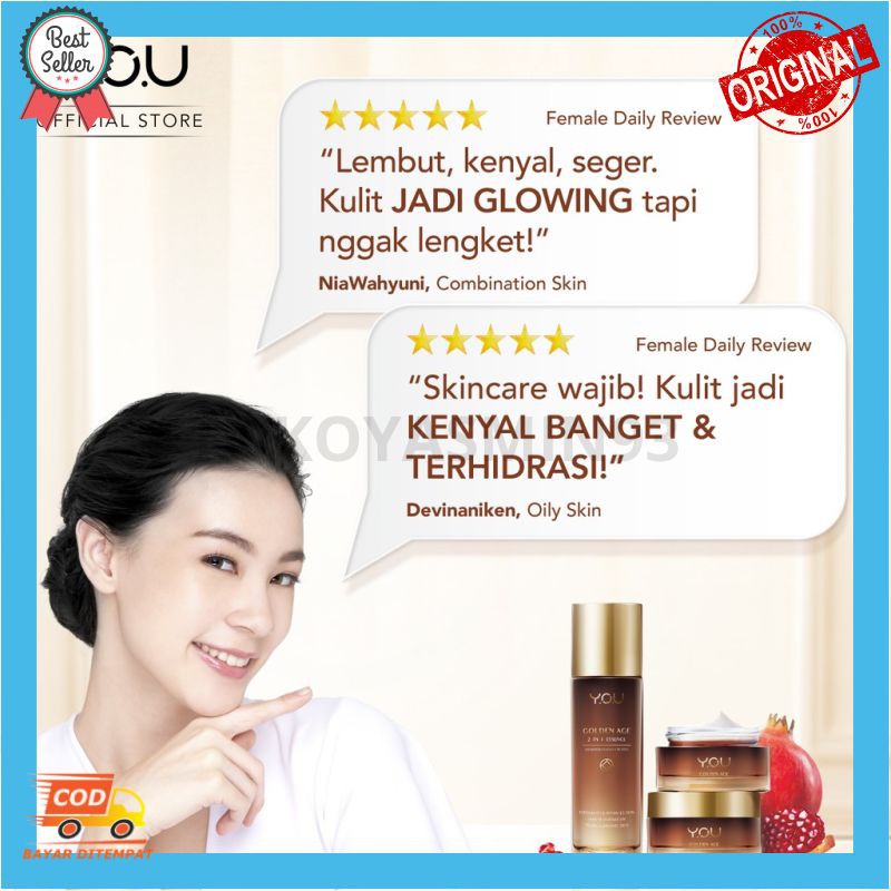 YOU Golden Age Illuminating Day Cream 30g [Total Radical Protection with SPF 30 PA+++] Murah