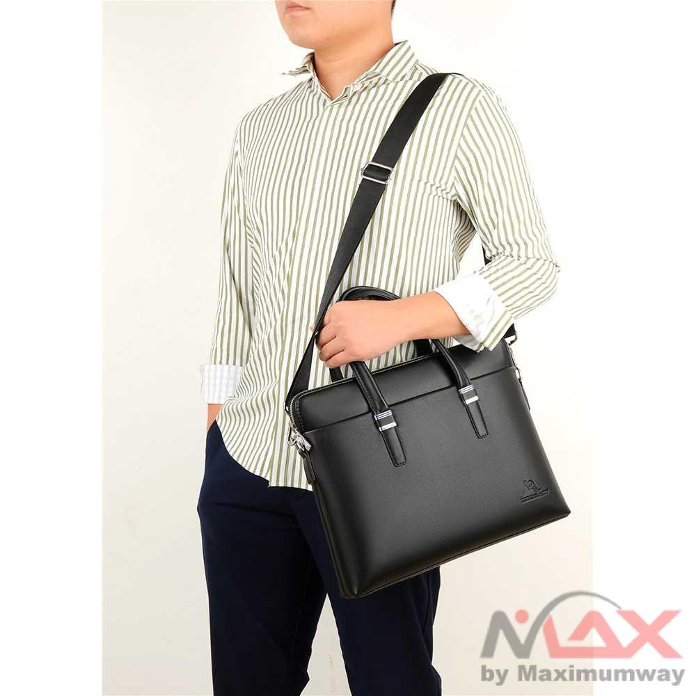 Rhodey Tas Selempang Pria Premium Kulit Leather Bag Briefcase - HA-062 Warna Hitam