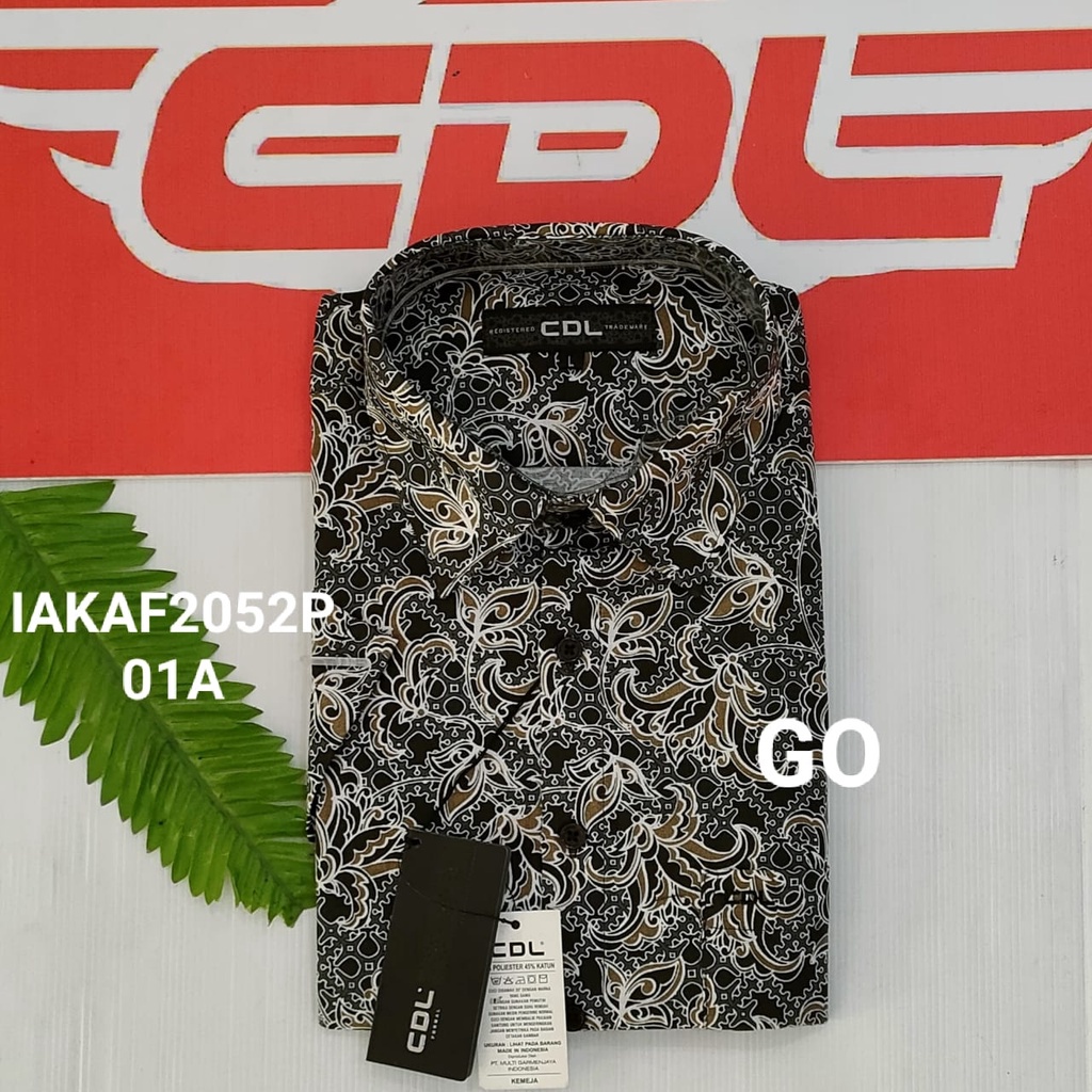 gos CDL (CARDINAL) KEMEJA BATIK FORMAL Pakaian Pria Atasan Kemeja Hem Slimfit Lengan Pendek Original