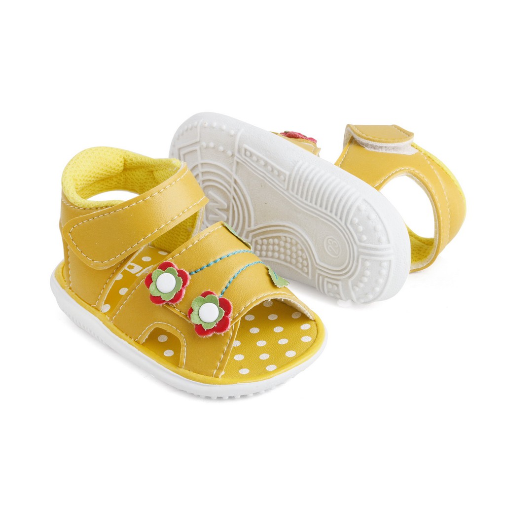 sandal anak cewek warna kuning untuk usia 1 2 tahun JB02