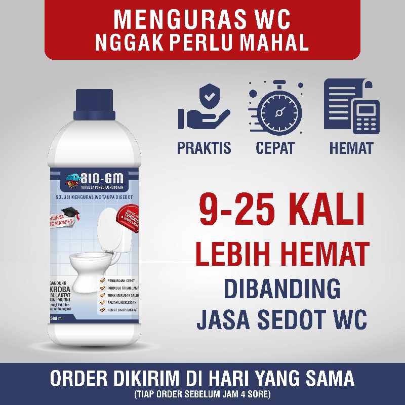 Obat Penguras Septic Tank Penuh WC MAMPET/BAU TERBAIK - Bio GM Solusinya