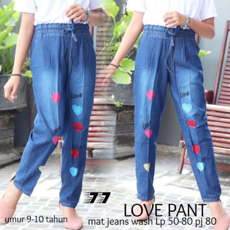 CELANA ANAK JEANS MOTIF UMUR 9-11 TAHUN