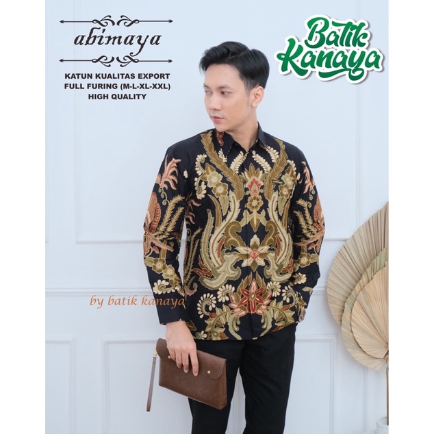 ABIMAYA Baju Batik pria Berlapis furing Bahan Katun Berkualitas Ekspor by KANAYA