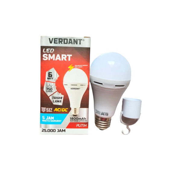 Lampu LED Verdant Smart Emergency 6 Watt AC/DC Lampu Magic