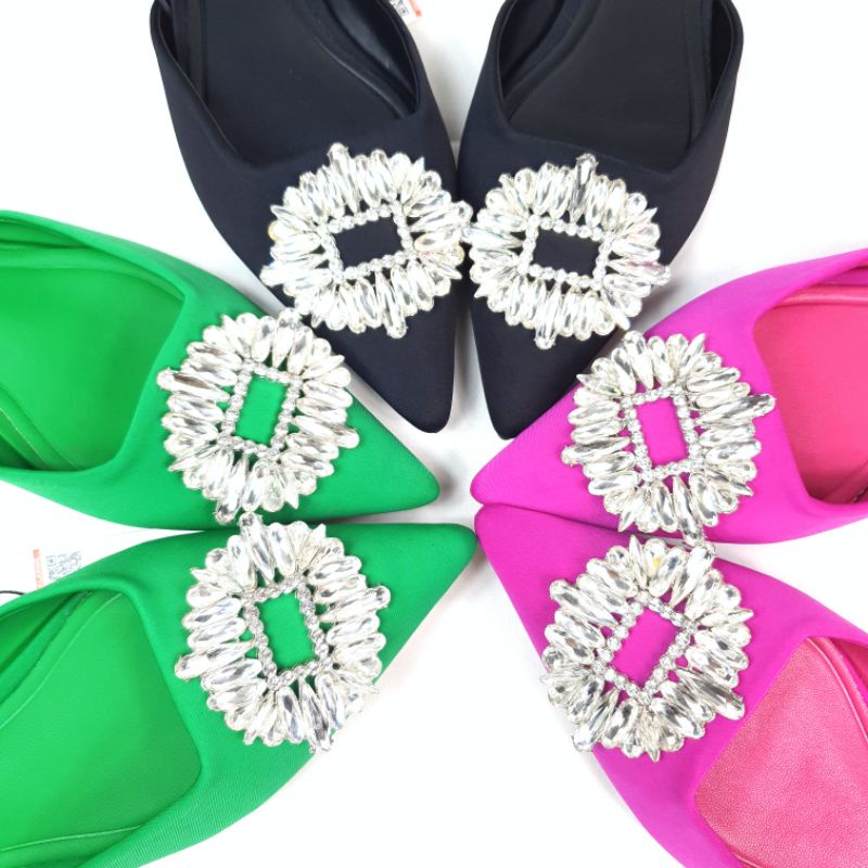 ZR Shimmery Slingback Flat Shoes 6061