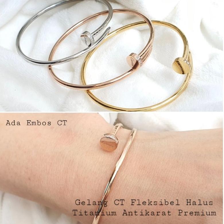Gelang Paku Ct Fleksibel Halus Titanium Antikarat Premium