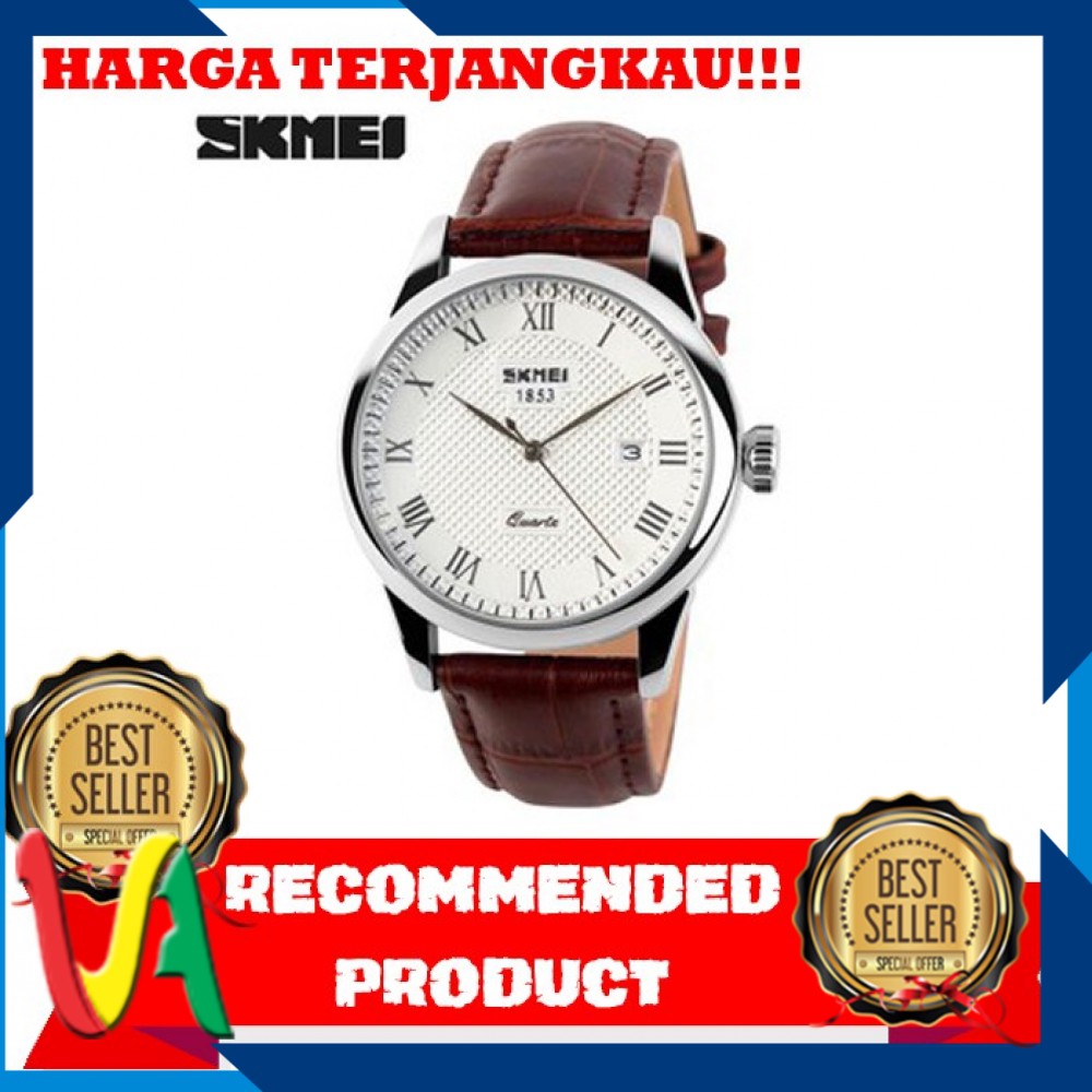 Jam Tangan Jam Tangan Pria Simple Clasic SKMEI 9058 Original Anti Air - Coklat - Cokelat