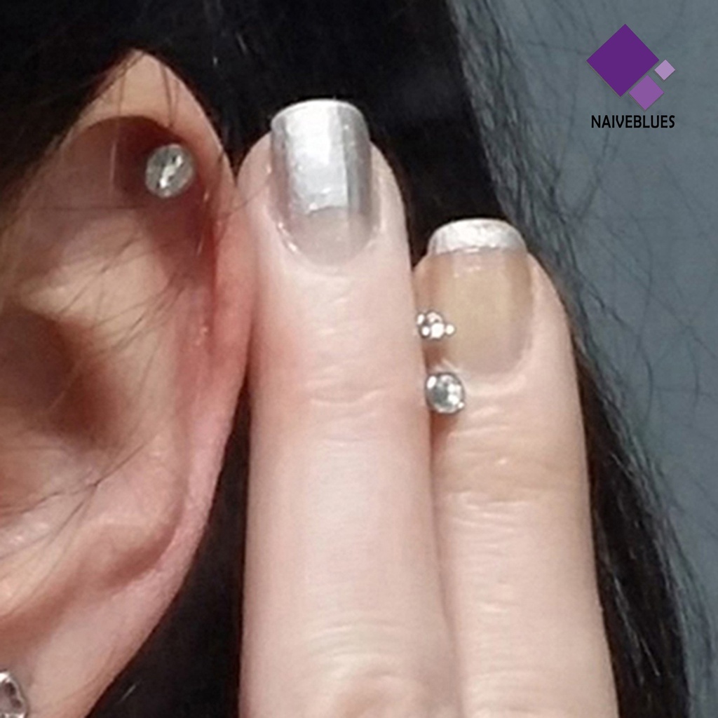 3pcs / Set Anting Stud Bentuk Bulat Bahan Stainless Steel Untuk Wanita