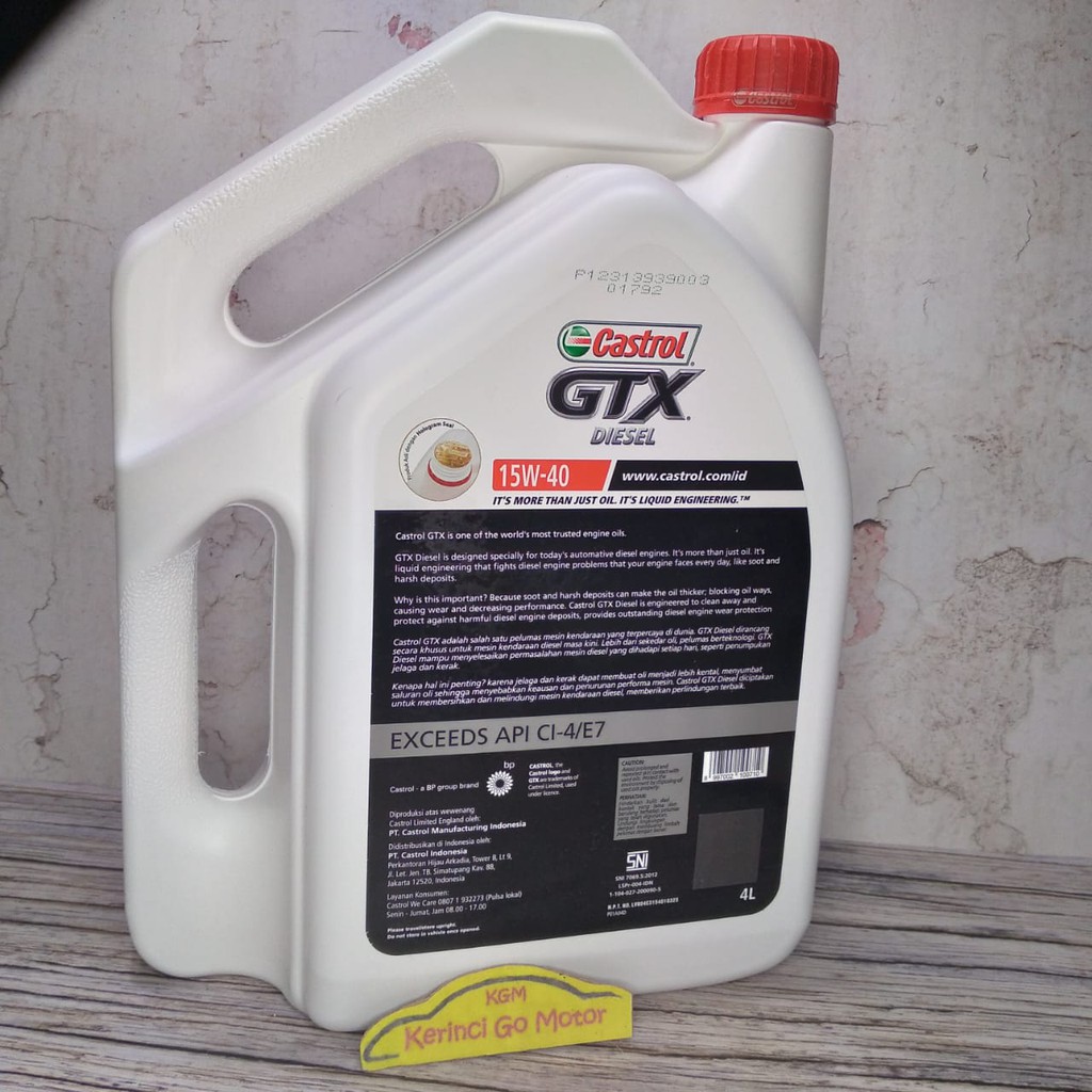 Oli Castrol GTX 15W-40 CI-4/E7 4 Liter Diesel - Castrol GTX 15W-40