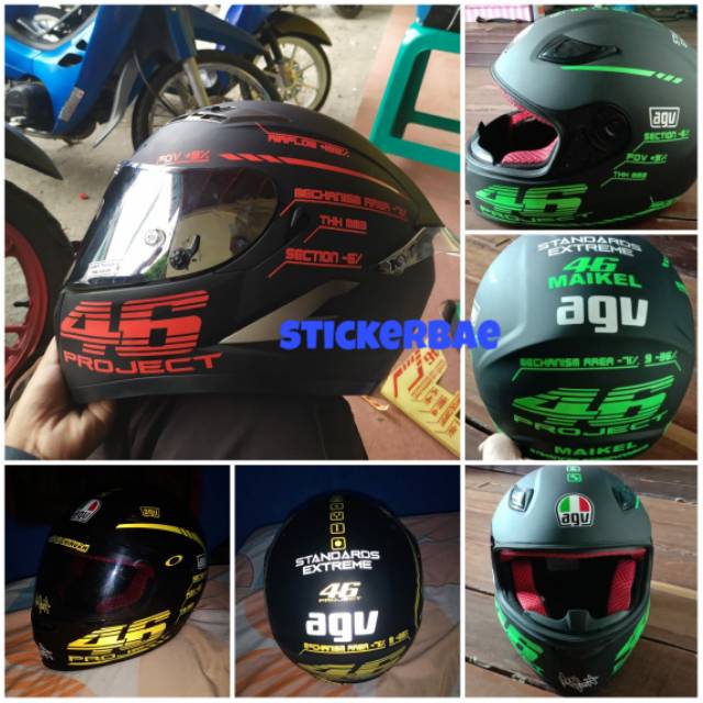 STICKER HELM 46 PROJECT CUTTING SET NYALA JIKA TERKENA CAHAYA