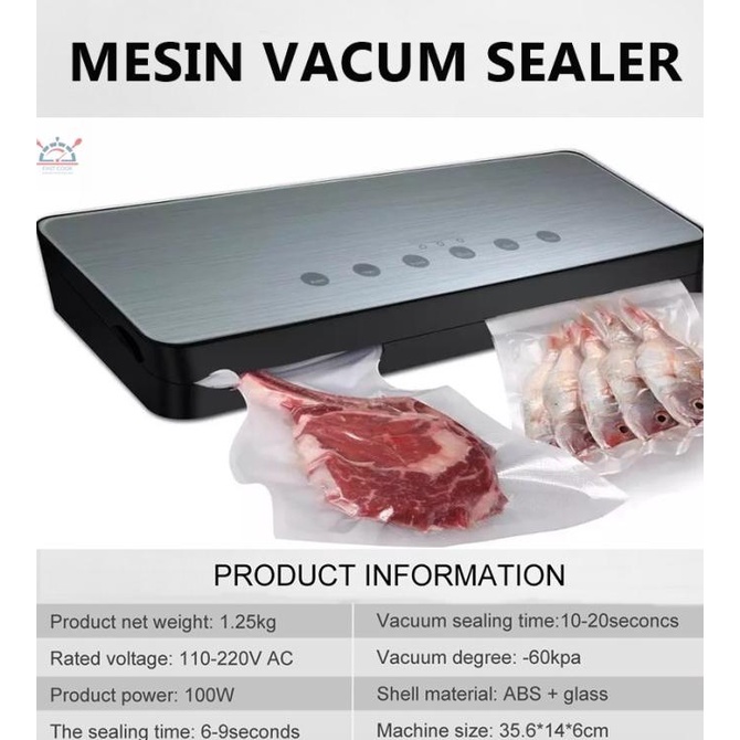 VACUM SEALER MESIN VAKUM SEALER OTOMATIS DENGAN PULSE STRONG SEALER