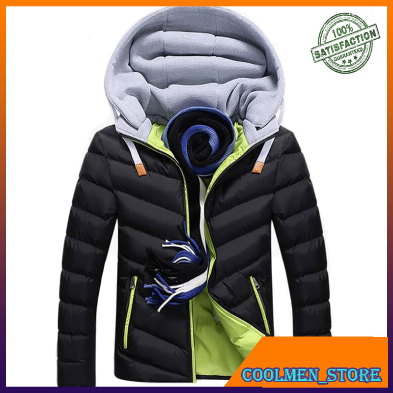 Jaket Parka Pria Original Import Winter Jacket Men New Fashion Hooded Thickening Padded Cotton