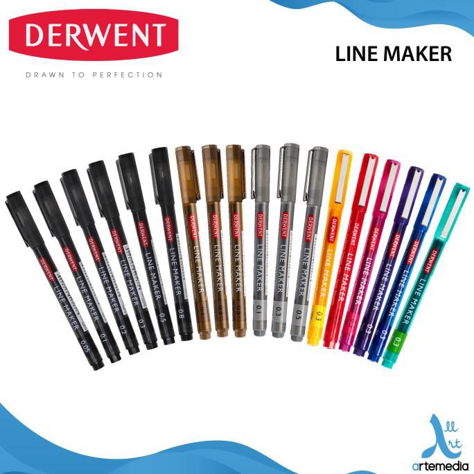 

(PERALATAN MENGGAMBAR) DRAWING PEN DERWENT LINE MAKER PIGMENT INK PULPEN GAMBAR - 0,05 BLACK PROMO