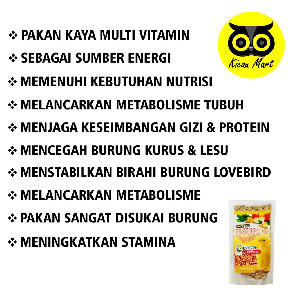 PAKAN MAKANAN HARIAN BURUNG KENARI BIJI MILLET CANARY FINCH SONG SEED BIRD FOOD PROBIRD PSSKNSR