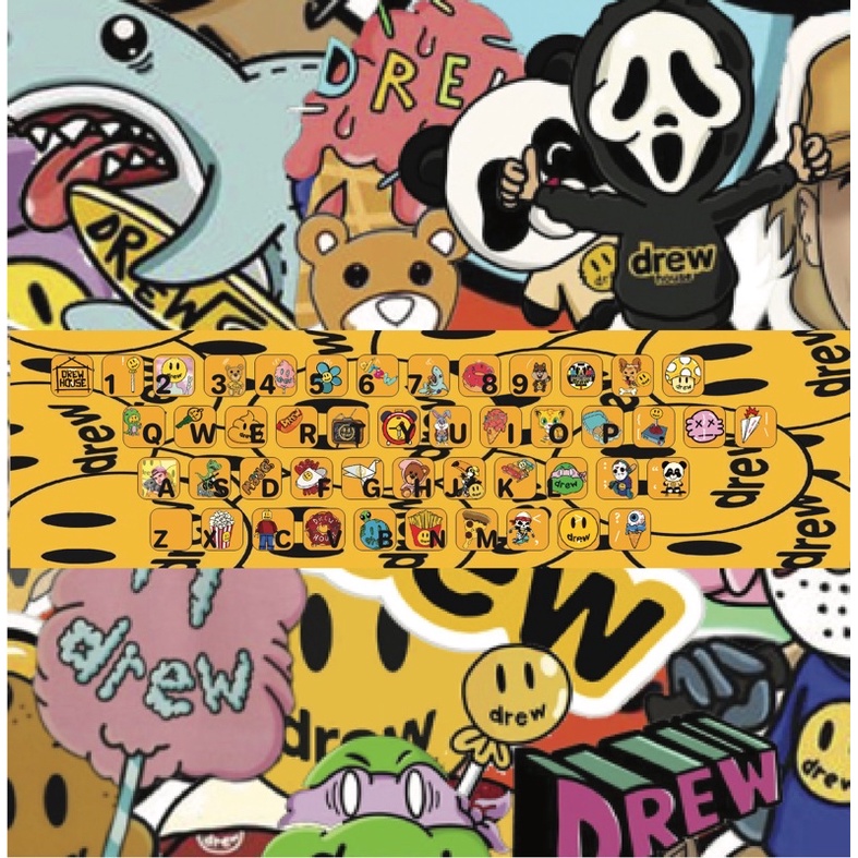 

STICKER KEYBOARD DREW JUSTIN BIRBER ALL SIZE UNTUK SEGALA UKURAN UNIVERSAL VINYL GLOSSY
