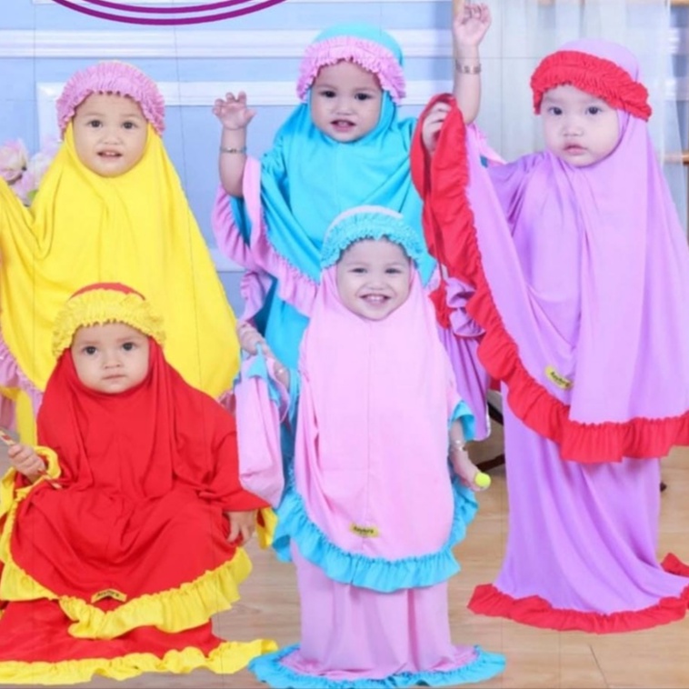Mukena Anak Balita Hilda Pita Rempel Kombi Murah-3