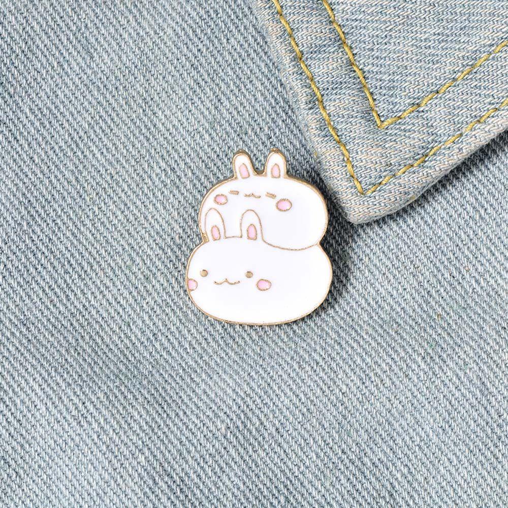 [Elegan] Bunny Enamel Pin Hadiah Untuk Wanita Pria Kerah Bros Perhiasan Aksesoris Tumpuk Kelinci Perjalanan Peringatan Lencana Pin Bros Pin