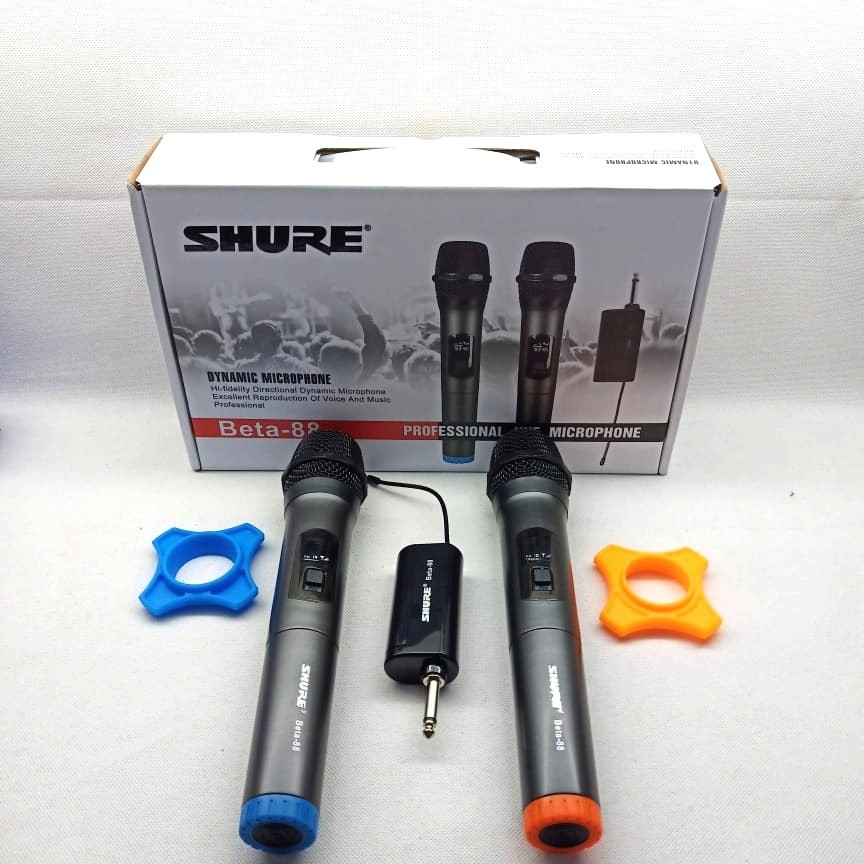 Mic Wireless Isi 2 Pcs Shure Beta 99 / BETA99 UHF Recording Karaoke Podcast dll