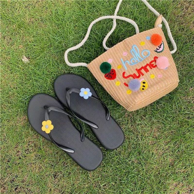 sandal japit bunga warna warni wanita cantik sandal murah