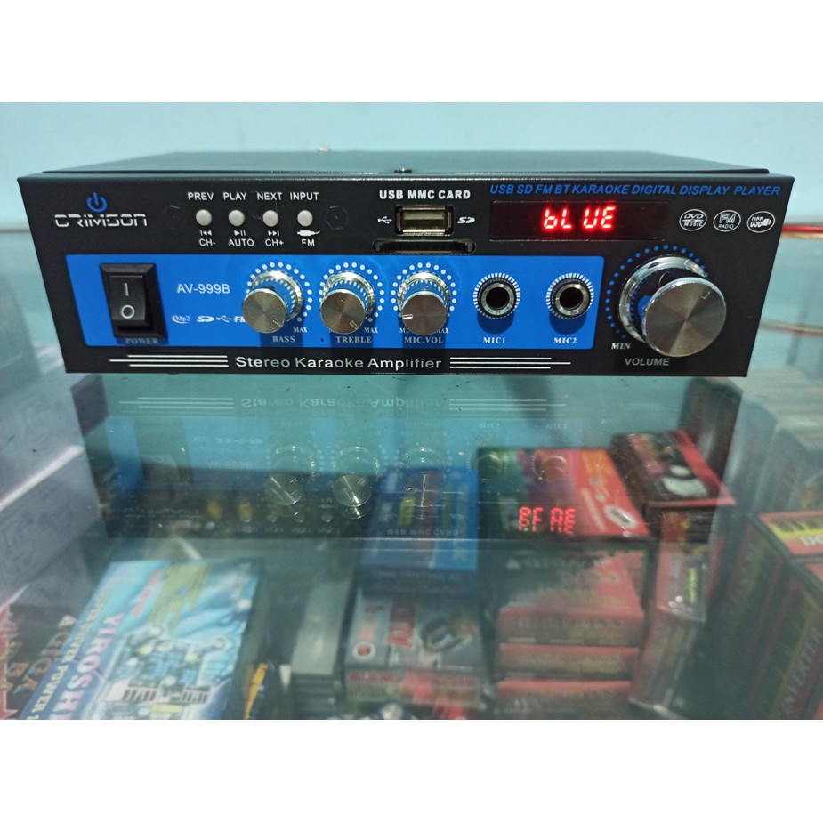 POWER AMPLI PROFESIONAL KARAOKE CRIMSON AV999B Mp3 murah BLUETOOTH