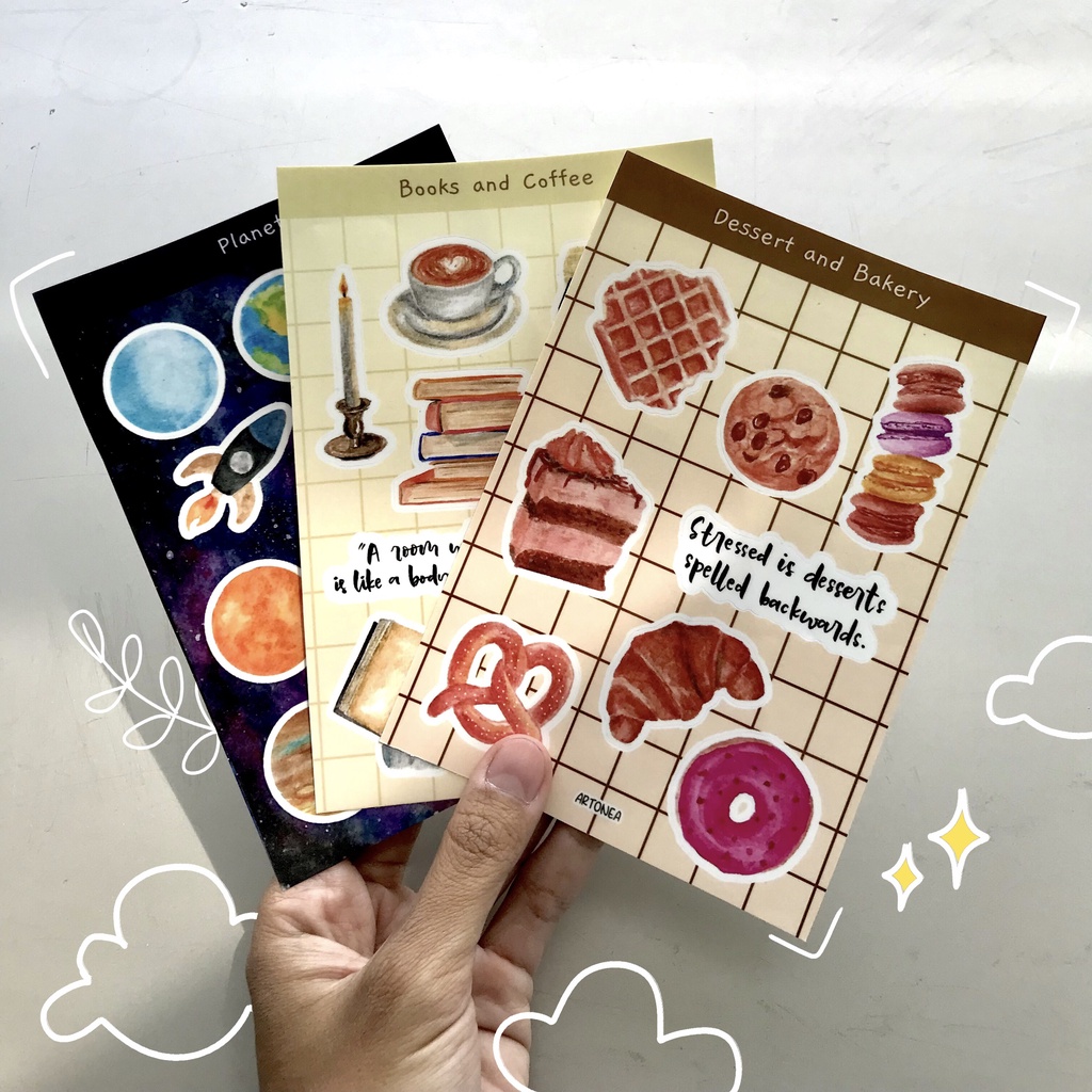

[Artopia] Sticker Sheet Originally illustrated by ARTONEA / Stiker Bujo DIY Scrapbook