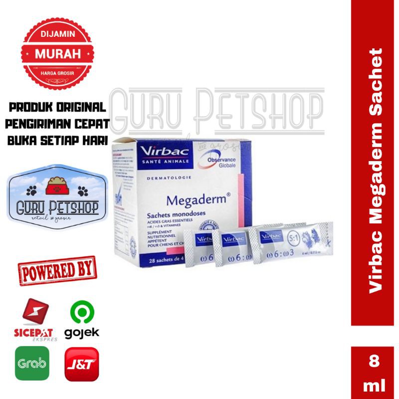 Virbac Megaderm Sachet 8ml / Vitamin Bulu Anjing Dan Kucing / Sachet 8ml