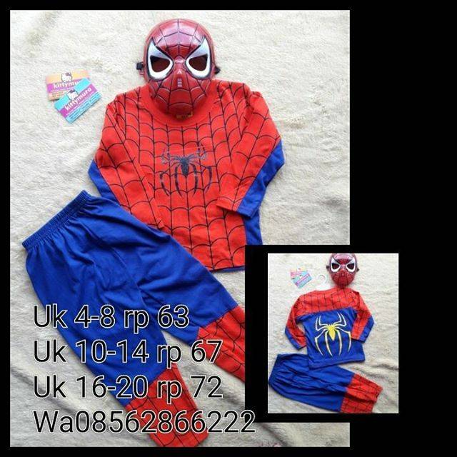 Kostum spiderman / superhero spiderman / baju anak spiderman