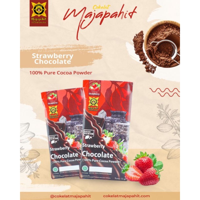 

Coklat Bubuk/Powder Cokelat Majapahit Bubuk Kakao 55gr| Strawberry Chocolate Powder| Bubuk Coklelat Rasa Strawberry