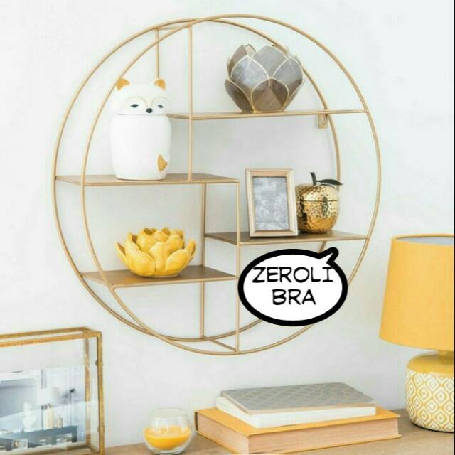 Rak Dinding Besi Hiasan dinding rumah Lingkaran Rak pot bunga besi